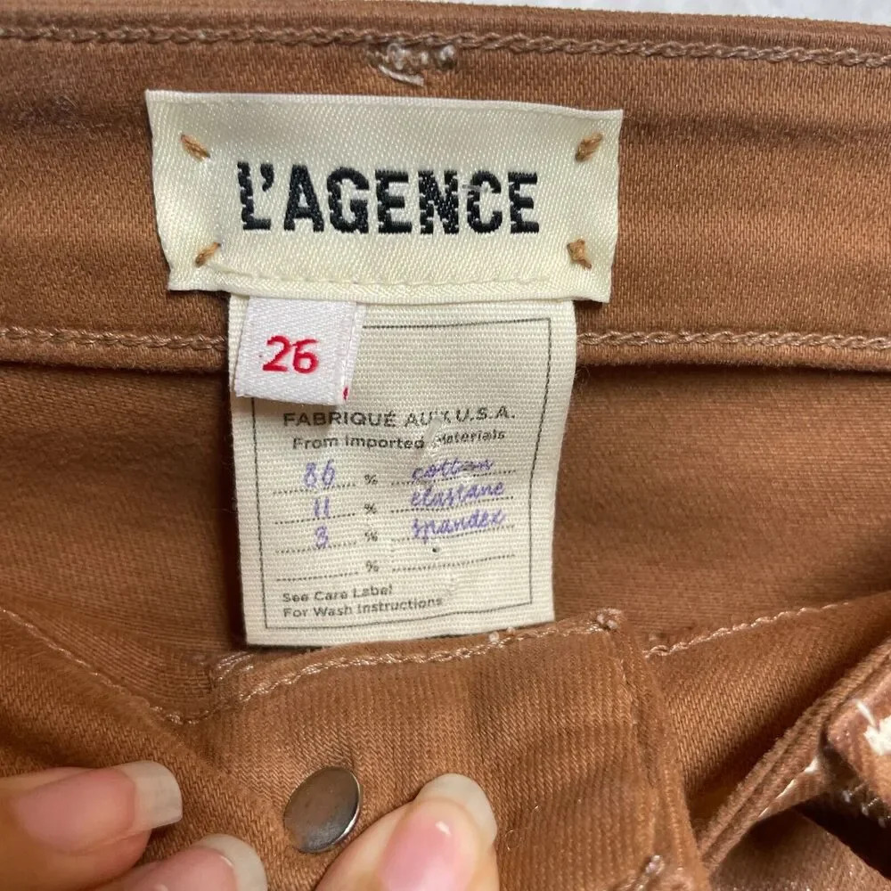 L’agence Margot High Rise Skinny In Java Natural Contrast Coated Size 26 Brown - Picture 2 of 9